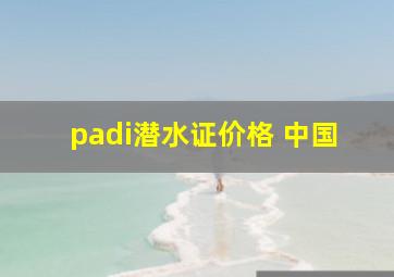 padi潜水证价格 中国